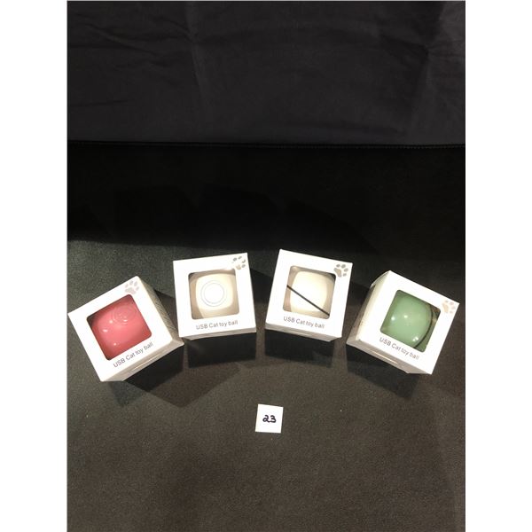 Lot of 4 Smart USB Rechargeable Cat Toy Balls - Brand New