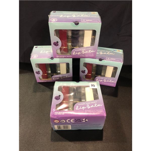 Lot of 4 DIY Craft Your Own Lip Balm Sets - Brand New!