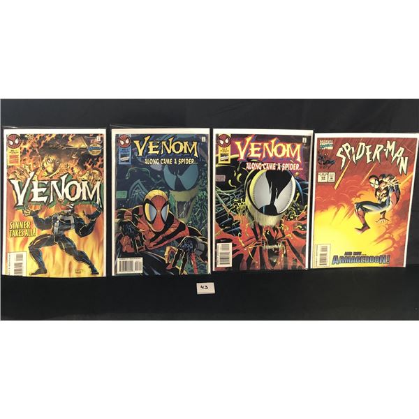 Lot of 4 Vintage/Retro Comic Books - Venom & Spiderman