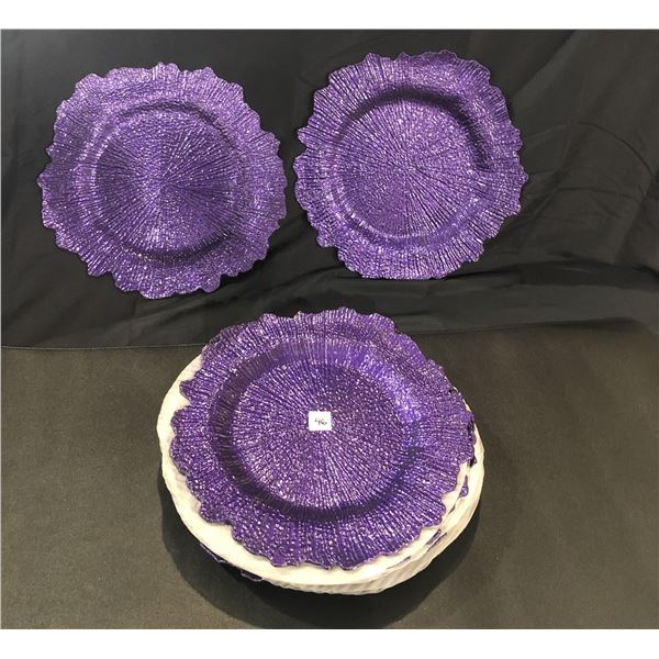 Lot of 10 Plastic Dinner Plates - Purple - New