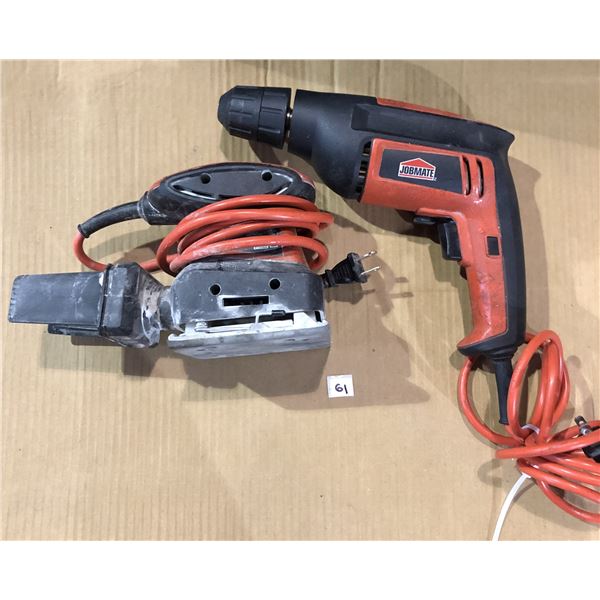 Lot of 2 Power Tools - Sander & Corded Drill - Used - Work