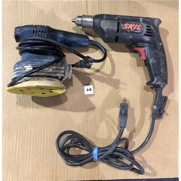 Lot of 2 Power Tools - Sander & Corded Drill - Used - Work