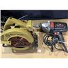 Image 1 : Lot of 1 Power Saw & Corded Drill - Used - Works