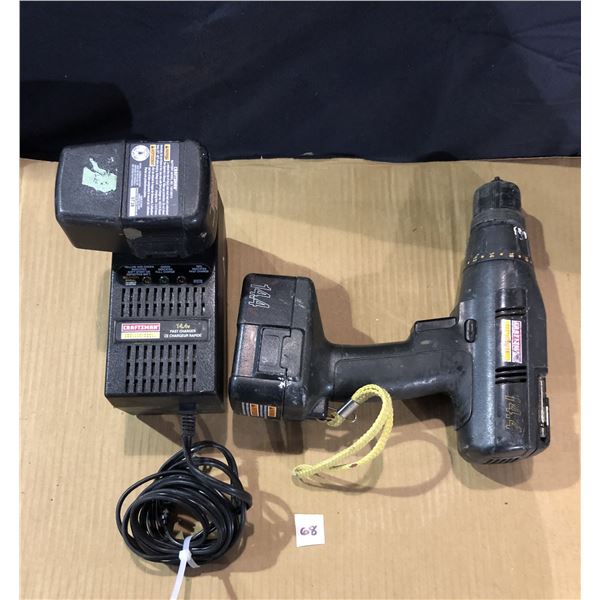 Lot of 1 Craftsman Drill with Battery & Charger - Used