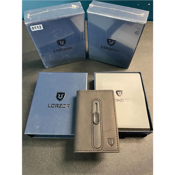 Lot of 3 Lorzor Mens Smart Leather Wallets with Airtag Holder - Sleek Pop-Up Wallets For Men - New!