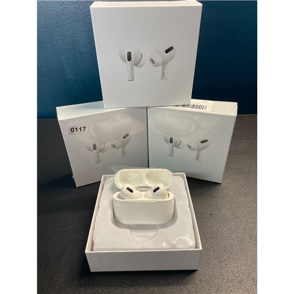 Lot of 3 Airpod-Style True Wireless Earbuds/Headphones with Wireless Charging Cases - Brand New!