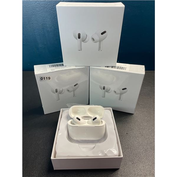 Lot of 3 Airpod-Style True Wireless Earbuds/Headphones with Wireless Charging Cases - Brand New!