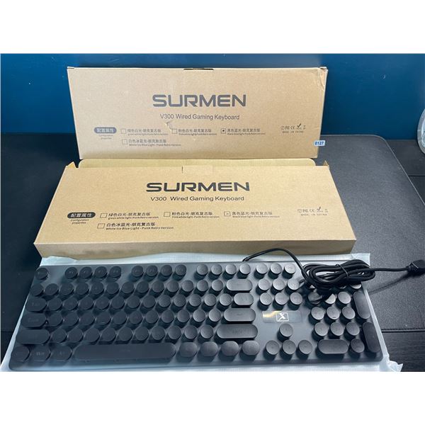 Lot of 2 Surmen V300 Wired Gaming Keyboards - Brand New