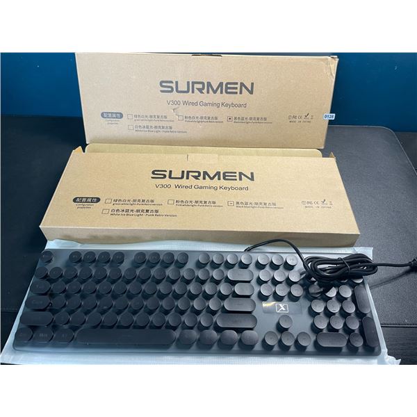 Lot of 2 Surmen V300 Wired Gaming Keyboards - Brand New