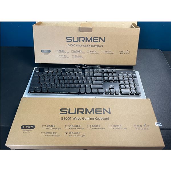 Lot of 2 Surmen G1000 Wired Gaming Keyboards - Brand New