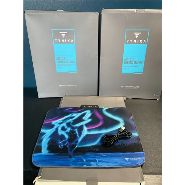 Lot of 3 Tynika Anti-Slip Luminous Desk Mat Mouse Pads - New - 14 Inch