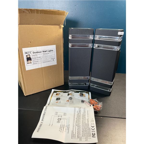 Lot of 1 Box of Outdoor Wall Lights - 2 Pack - 12.6 x 8.54 x 4.7inch - Brand New!