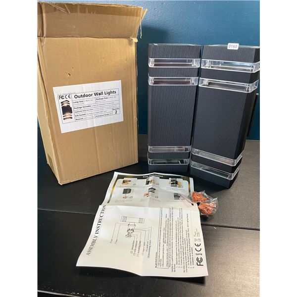 Lot of 1 Box of Outdoor Wall Lights - 2 Pack - 12.6 x 8.54 x 4.7inch - Brand New!