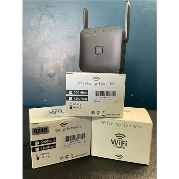 Lot of 3 Wi-Fi Range Extenders - 300Mbps - Plug-In (Outlet) Wifi Signal Boosters - Brand New!