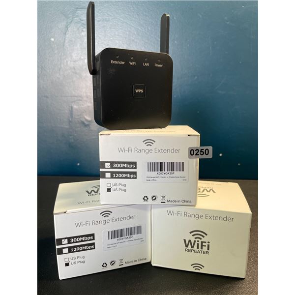 Lot of 3 Wi-Fi Range Extenders - 300Mbps - Plug-In (Outlet) Wifi Signal Boosters - Brand New!