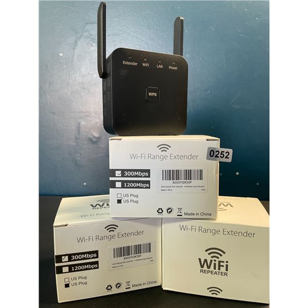 Lot of 3 Wi-Fi Range Extenders - 300Mbps - Plug-In (Outlet) Wifi Signal Boosters - Brand New!