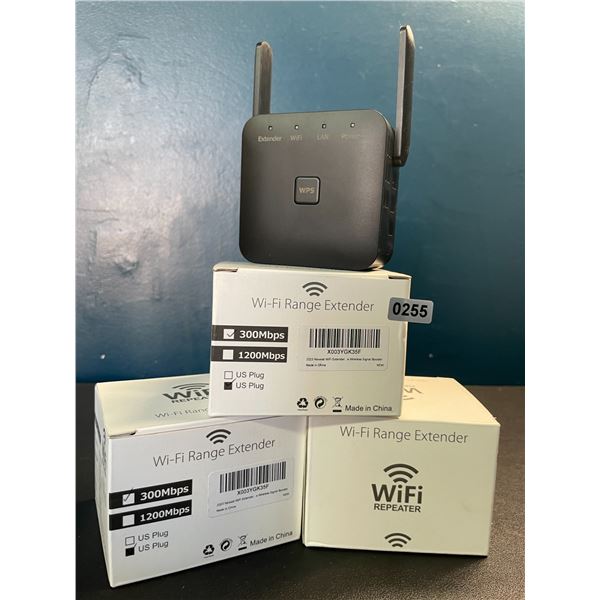 Lot of 3 Wi-Fi Range Extenders - 300Mbps - Plug-In (Outlet) Wifi Signal Boosters - Brand New!