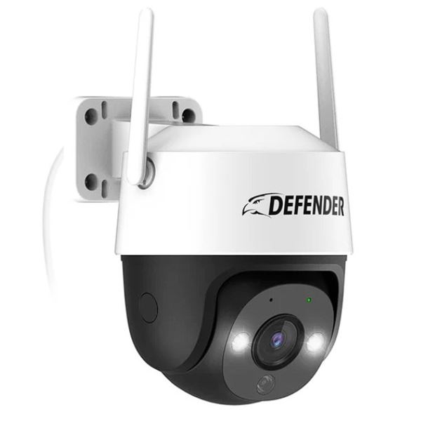 Lot of 1 Defender Guard Pro PTZ 2K QHD 360 Degree Wi-Fi Outdoor Plug-In Power Security Camera