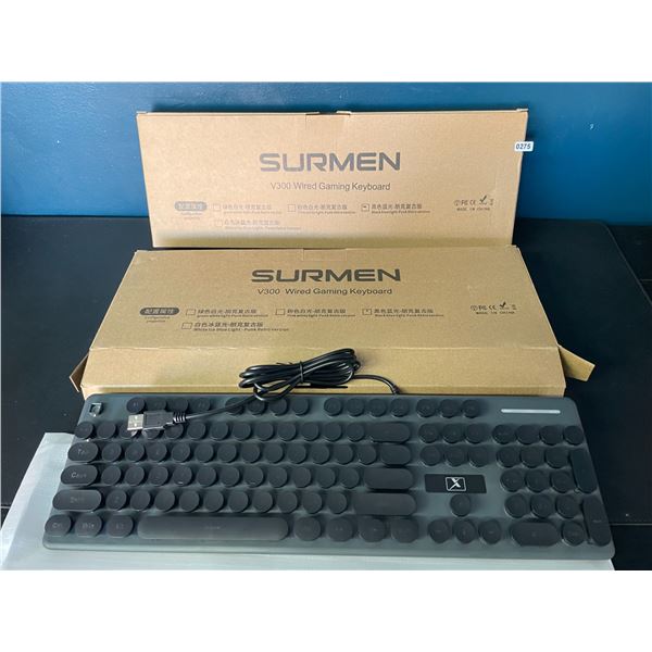 Lot of 2 Surmen V300 Wired Gaming Keyboards - Brand New