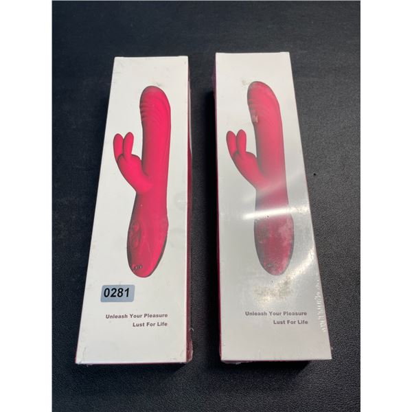 Lot of 2 Rabbit-Style Vibrating Silicone Sex Toys for Women - Rechargeable - Brand New Sealed!