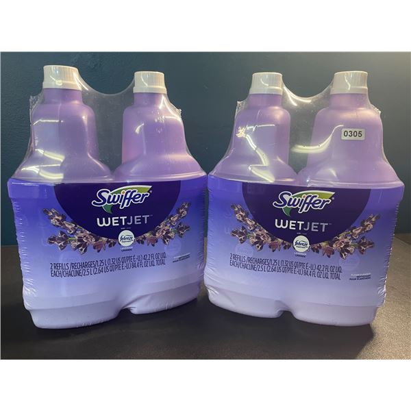 Lot of 2 Swiffer WetJet w/ Febreeze Multi-Purpose Floor Cleaner Refills - 1.25L - 2 Per Pack/4 Total