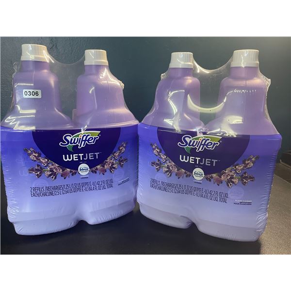 Lot of 2 Swiffer WetJet w/ Febreeze Multi-Purpose Floor Cleaner Refills - 1.25L - 2 Per Pack/4 Total