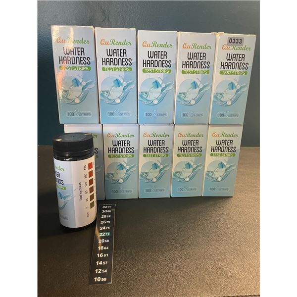 Lot of 10 Boxes of Water Hardness Test Strips - 100 Strips Each - Brand New