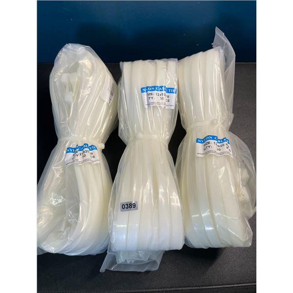 Lot of 3 Multi-Packs of Large Nylon Zip Ties/Cable Ties - 30 PCS each - 36 inch Long Length - New