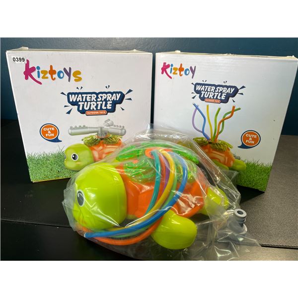 Lot of 2 Water Spray Turtle Outdoor Sprinkler Water Toys - Brand New!
