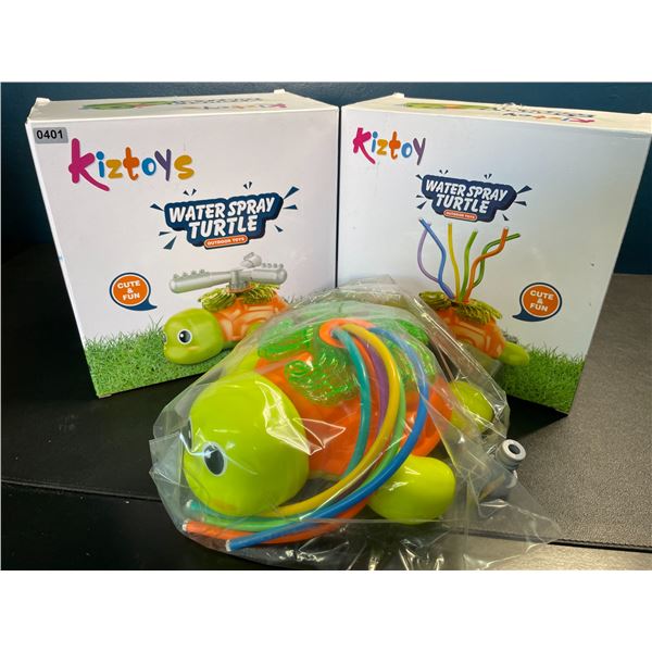 Lot of 2 Water Spray Turtle Outdoor Sprinkler Water Toys - Brand New!