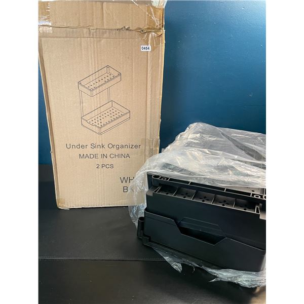 Lot of 1 Box of Under The Sink Organizers - 2PCS - Black - Brand New