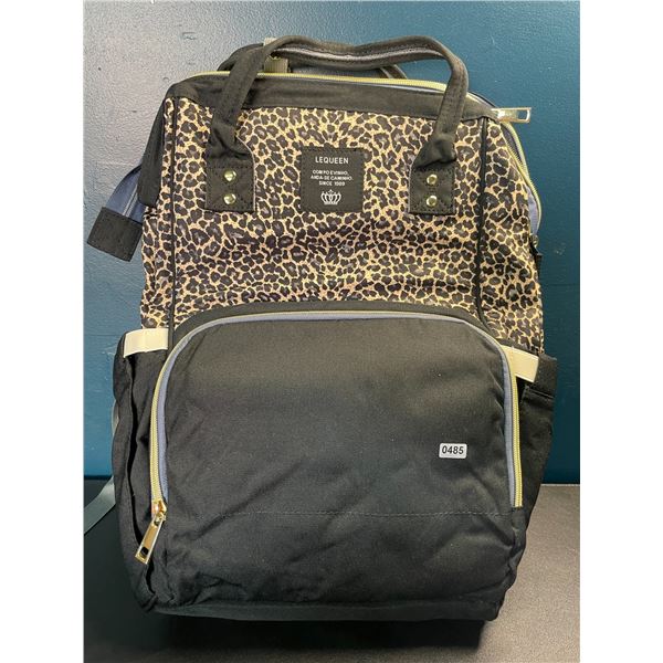 Lot of 1 Backpack-Style Insulated Diaper Bag - Leopard Print/Black - Brand New!