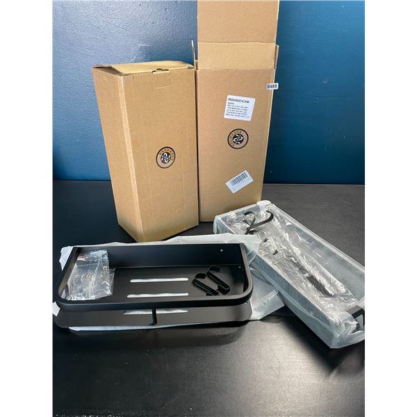 Lot of 2 Boxes of Shower Caddys/Shower Storage Racks - 2 Per Box/4 Total - Black - Brand New