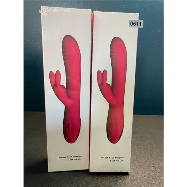 Lot of 2 Rabbit-Style Vibrating Silicone Sex Toys for Women - Rechargeable - Brand New Sealed!