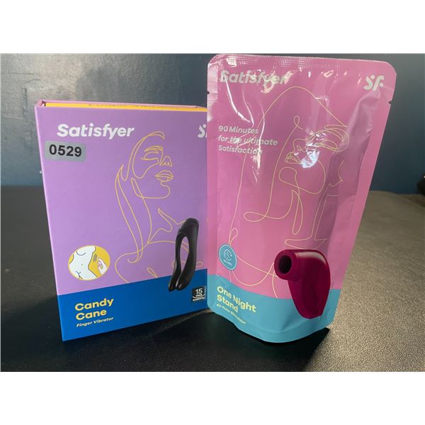 Lot of 2 Satisfyer Sex Toys for Women - Candy Cane Finger Vibrator & "One Night Stand" - Brand New