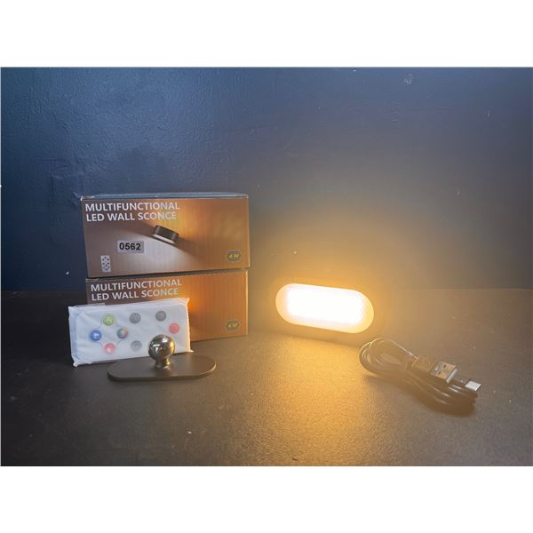 Lot of 2 Multi Color Wall Sconces with Remotes! - BRAND NEW!