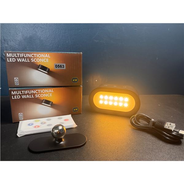 Lot of 2 Multi Color Wall Sconces with Remotes! - BRAND NEW!