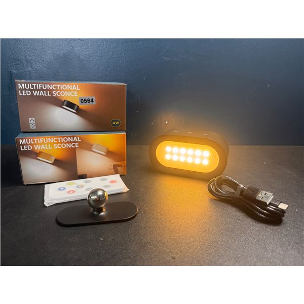 Lot of 2 Multi Color Wall Sconces with Remotes! - BRAND NEW!