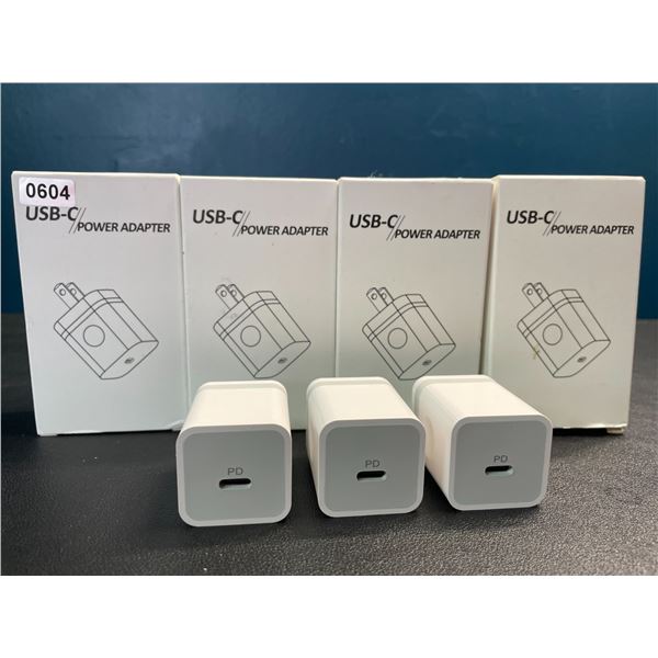 Lot of 4 Boxes of USB-C 20W Fast Charge Wall Blocks - 3 Per Box/12 Total - Brand New!