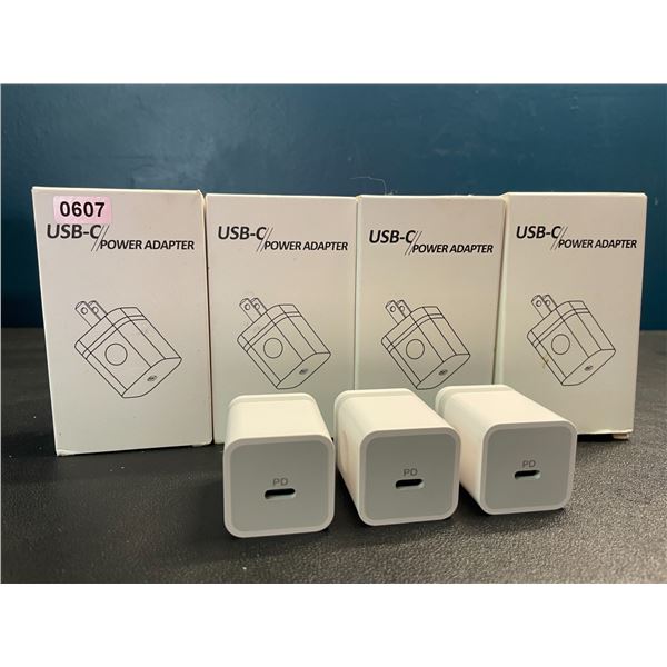Lot of 4 Boxes of USB-C 20W Fast Charge Wall Blocks - 3 Per Box/12 Total - Brand New!