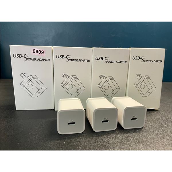 Lot of 4 Boxes of USB-C 20W Fast Charge Wall Blocks - 3 Per Box/12 Total - Brand New!