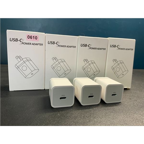 Lot of 4 Boxes of USB-C 20W Fast Charge Wall Blocks - 3 Per Box/12 Total - Brand New!