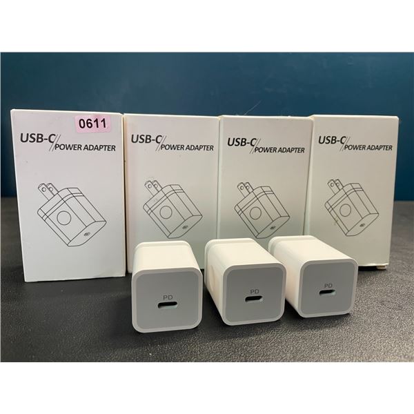 Lot of 4 Boxes of USB-C 20W Fast Charge Wall Blocks - 3 Per Box/12 Total - Brand New!