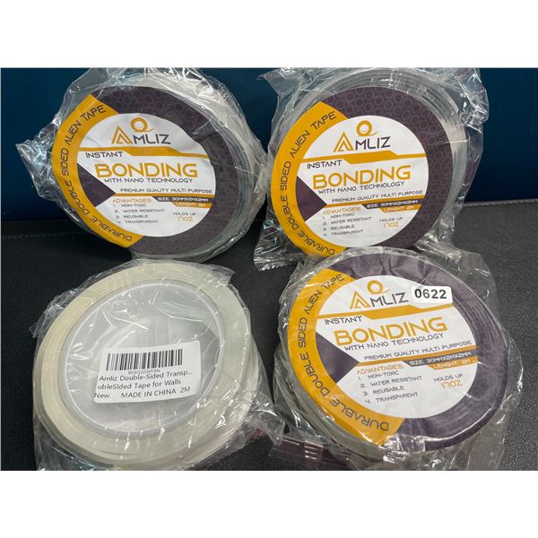 Lot of 4 Rolls of Durable Double-Sided Alien Tape - 2M Length Per Roll - Brand New!