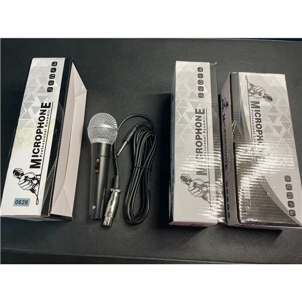 Lot of 3 Professional Dynamic Microphones - Brand New!