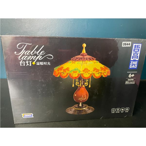 Lot of 1 Lego-Style Building Block Set - Table Lamp Design - 804 PCS - New Sealed