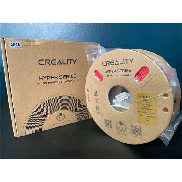 Lot of 1 Roll of Creality Hyper Series PLA 3D Printer Filament - Red - Brand New!