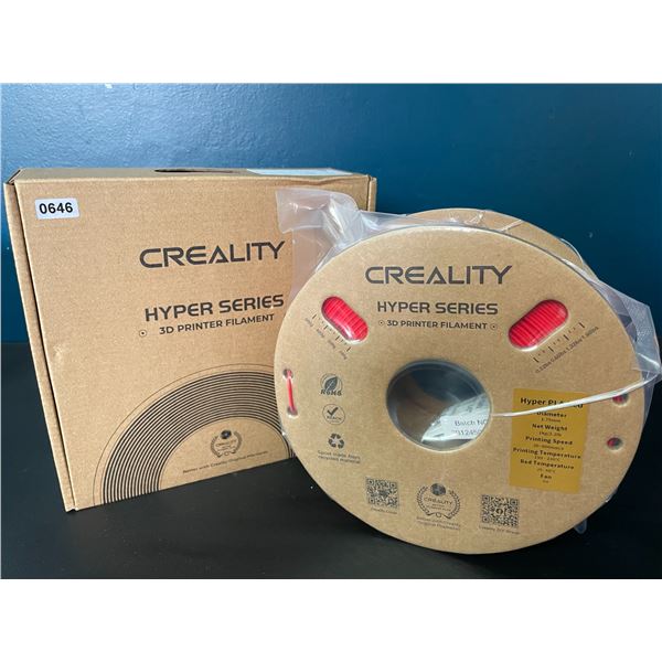 Lot of 1 Roll of Creality Hyper Series PLA 3D Printer Filament - Red - Brand New!