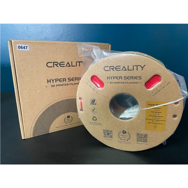 Lot of 1 Roll of Creality Hyper Series PLA 3D Printer Filament - Red - Brand New!