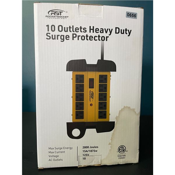 Lot of 1 10-Outlet Heavy Duty Surge Protector/Power Bar - Brand New!